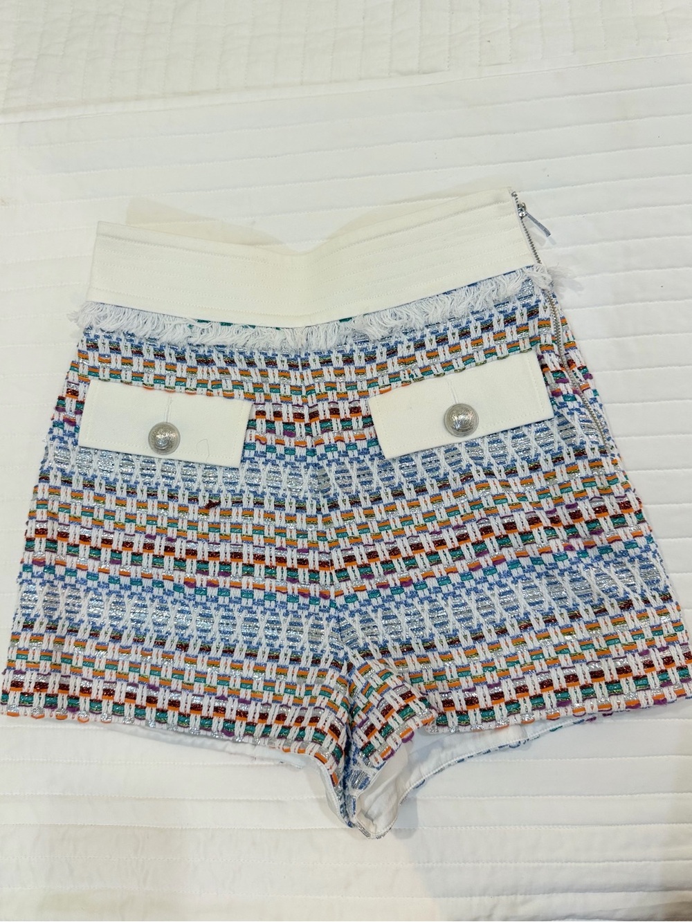 Ramy Brooke Multicolor Tweed Shorts - White Trim